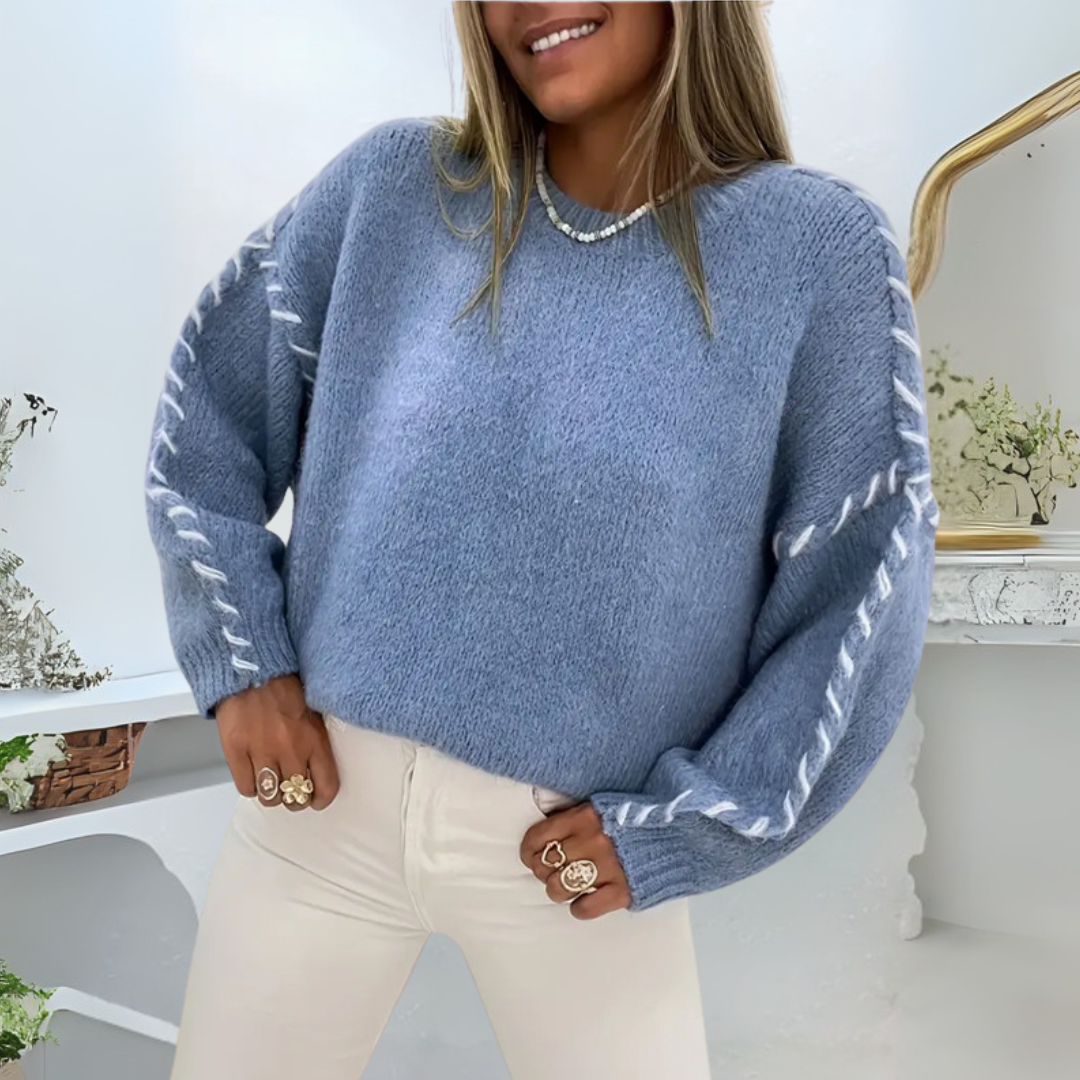 FELICITY™ | KOMFORTABEL GENSER MED LANG ERME OG RUND HALS