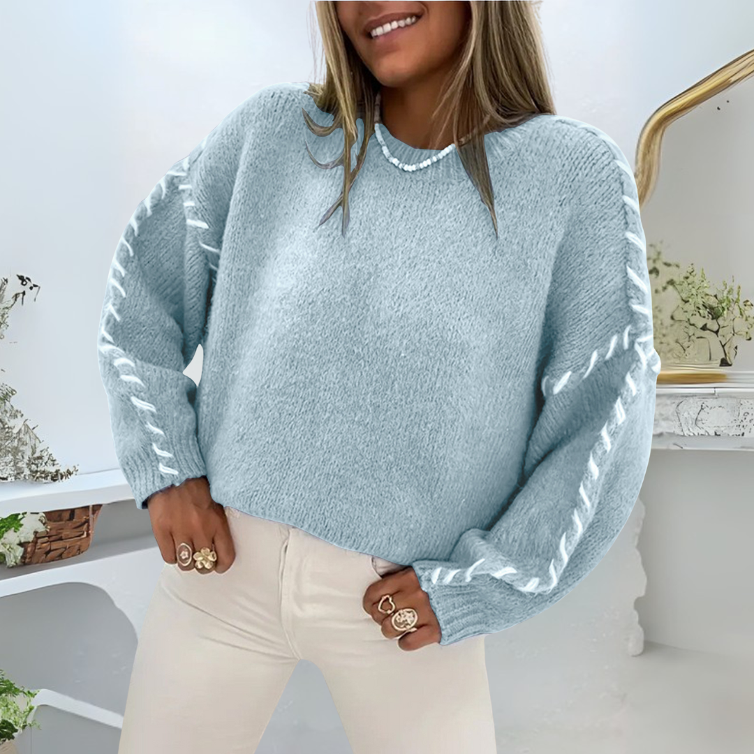 FELICITY™ | KOMFORTABEL GENSER MED LANG ERME OG RUND HALS