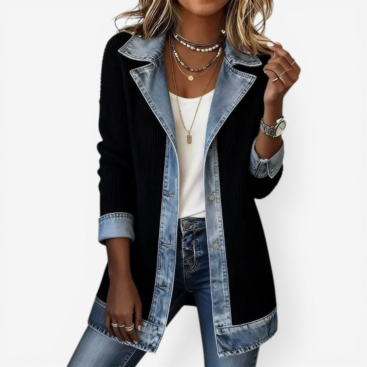 Emilia | Jakke i denimblanding