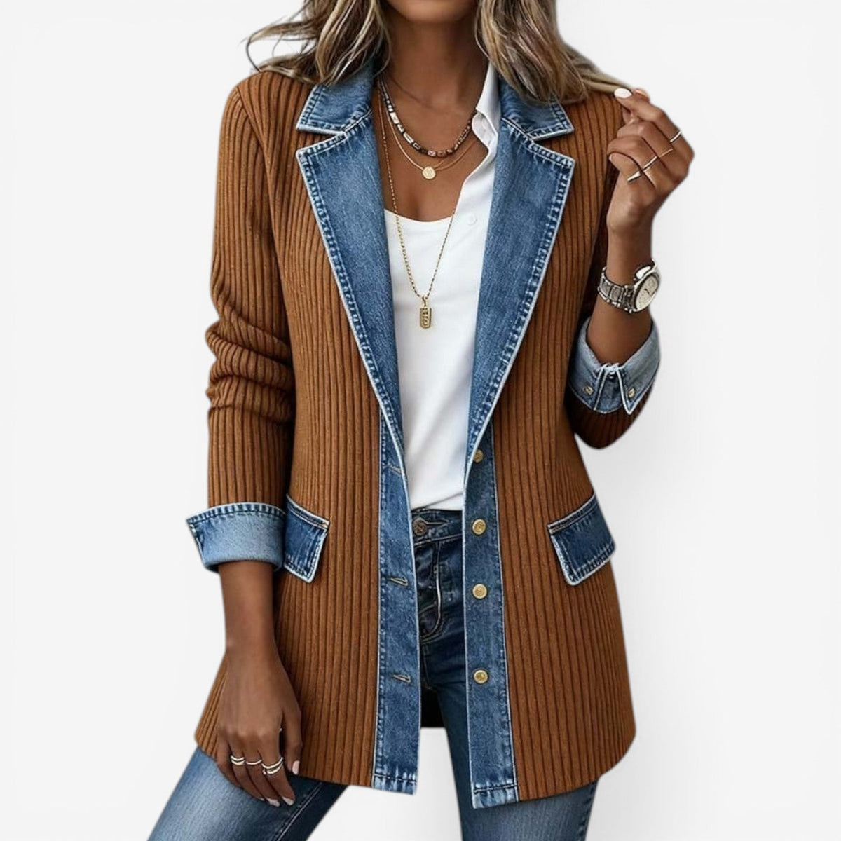 Emilia | Jakke i denimblanding