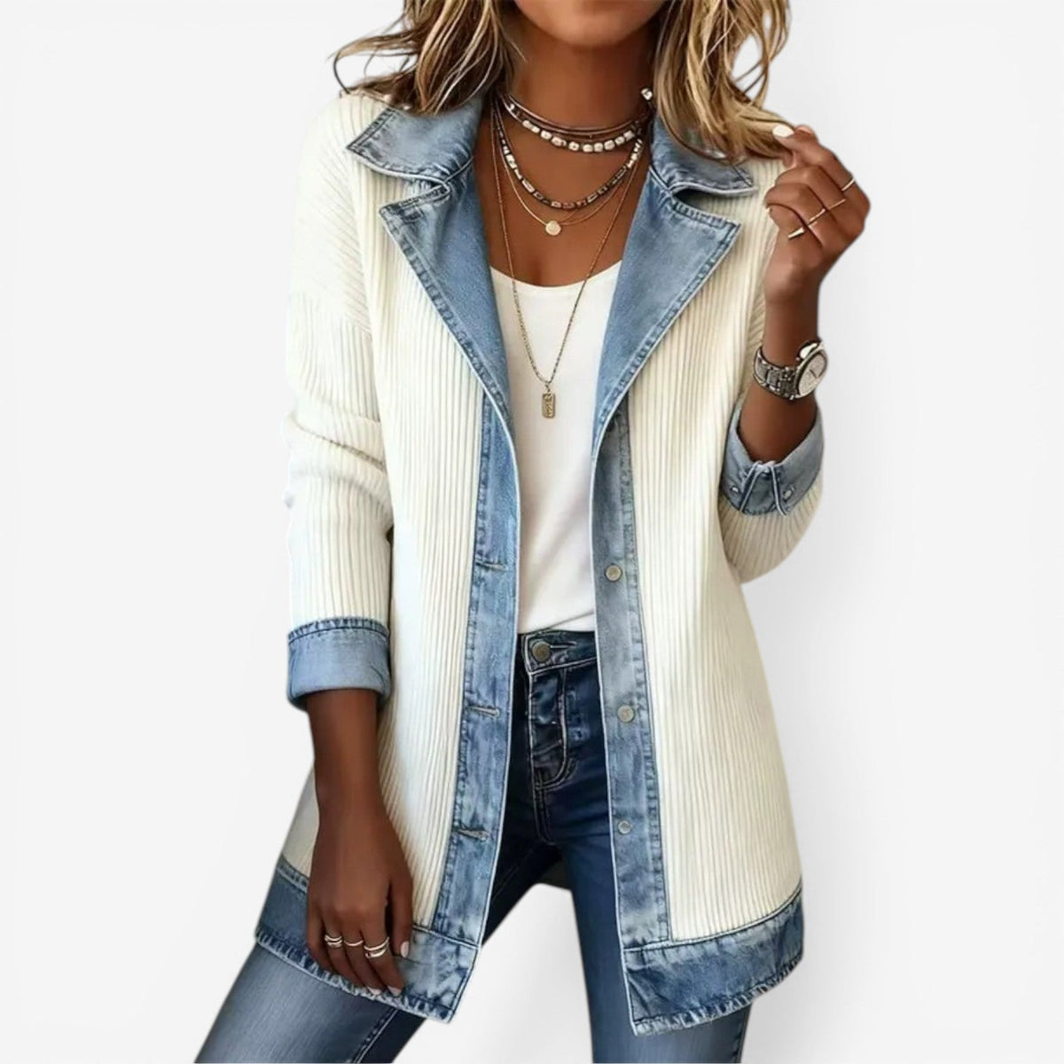 Emilia | Jakke i denimblanding