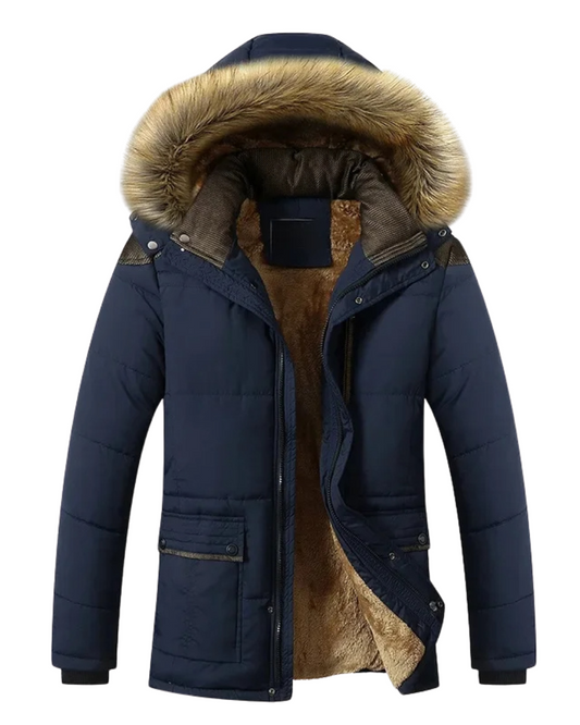 Elegant vattert fleece vinterjakke