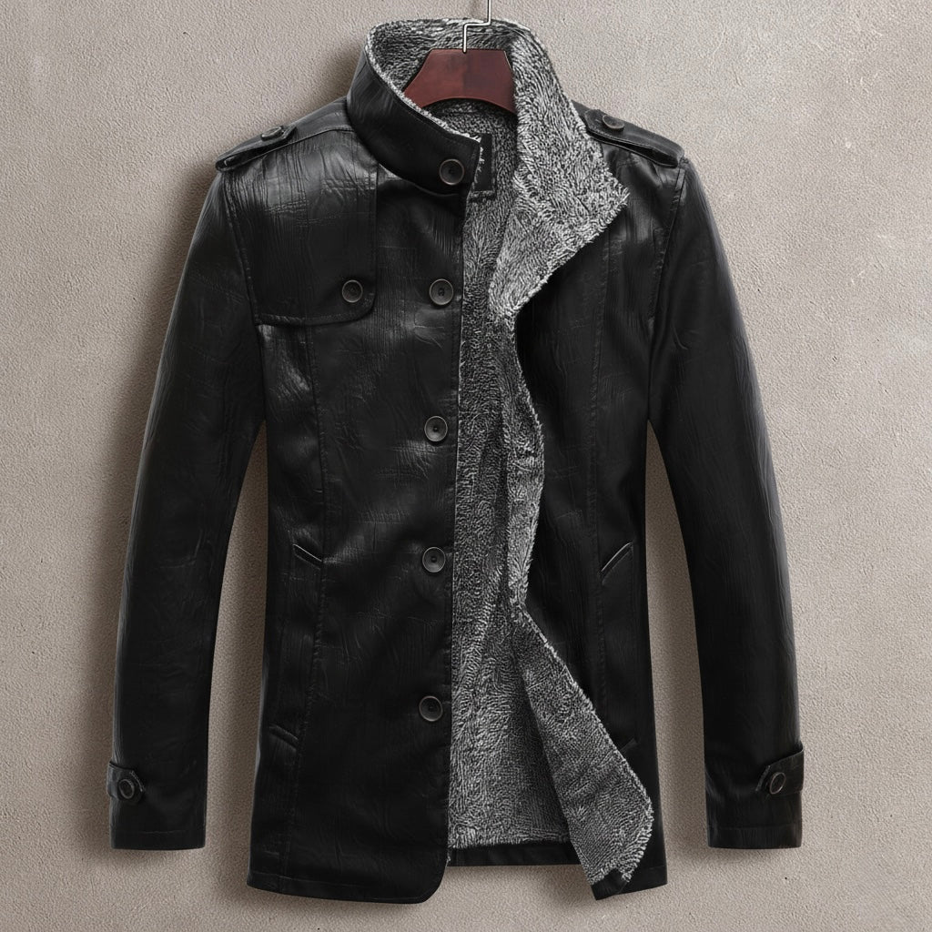 Herrejakke i semsket skinn