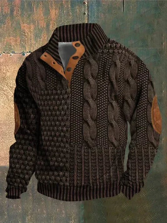 Herre Vintage | 3D Print Ståkrage Sweatshirt