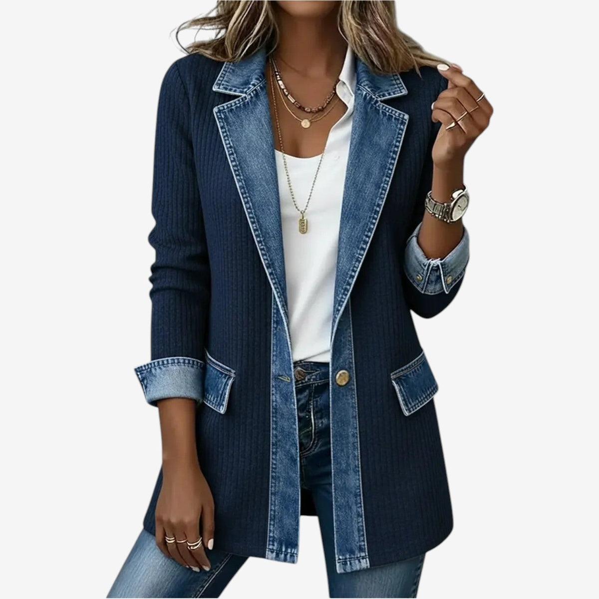 Emilia | Jakke i denimblanding
